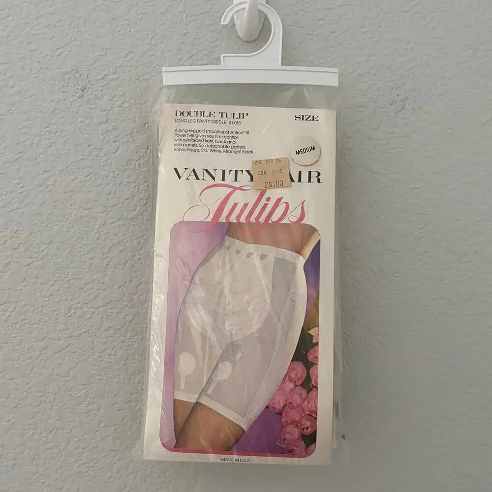 Vintage Vanity Fair Tulips Girdle NOS Long Leg Panty Size M USA - Picture 3 of 12